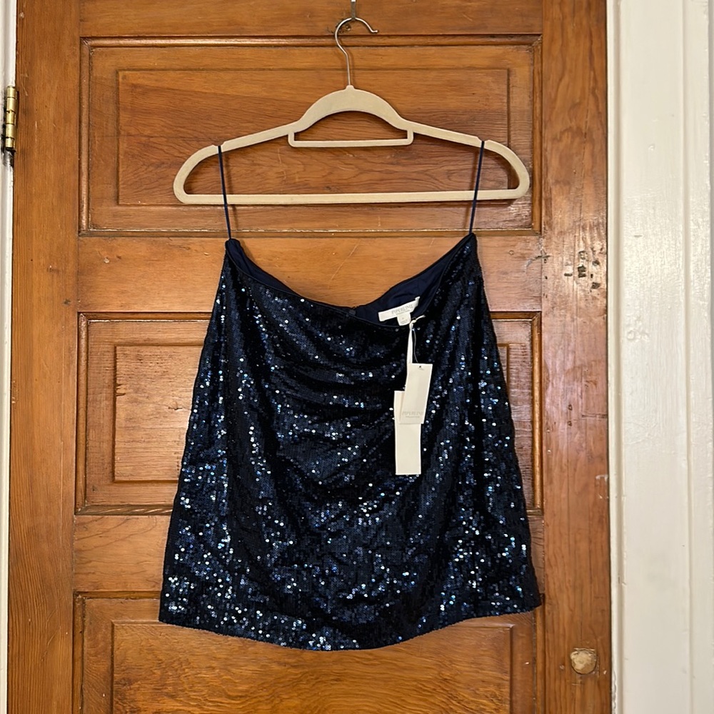Piper Lime navy sequin mini skirt